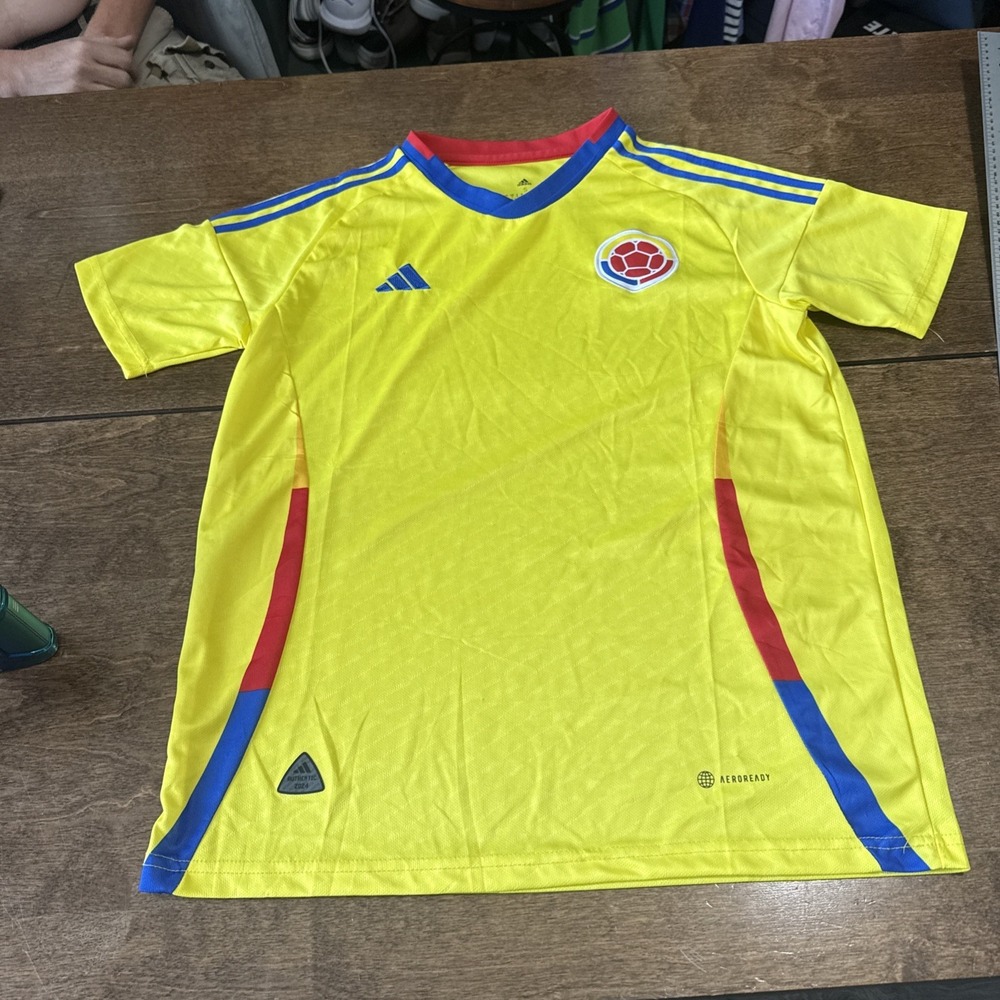 Mens Adidas Aeroready Yellow 2024 Columbia National Soccer Team‎ Jersey Size S
